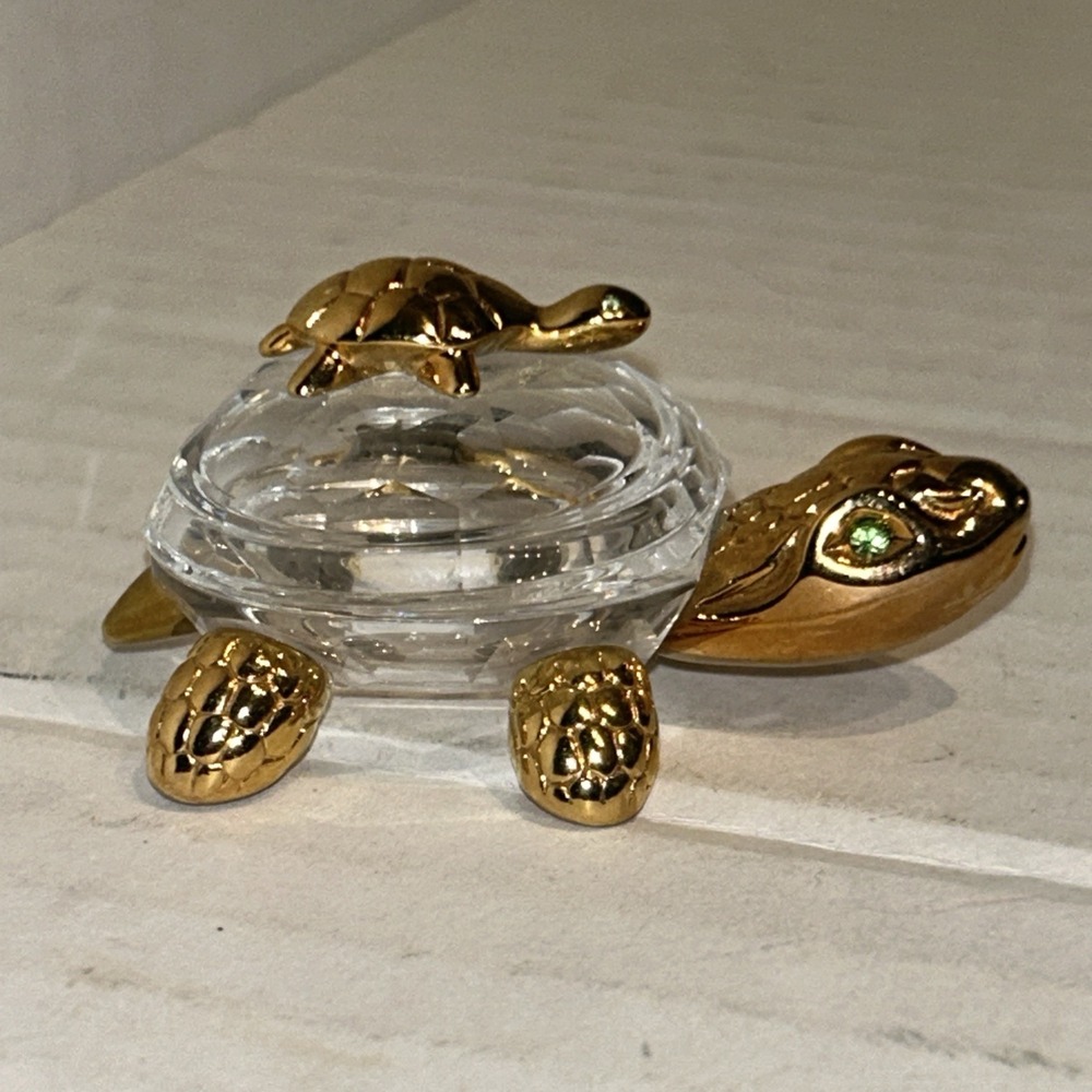 Swarovski Crystal Turtle Figurine Small Jewelry‎ Box